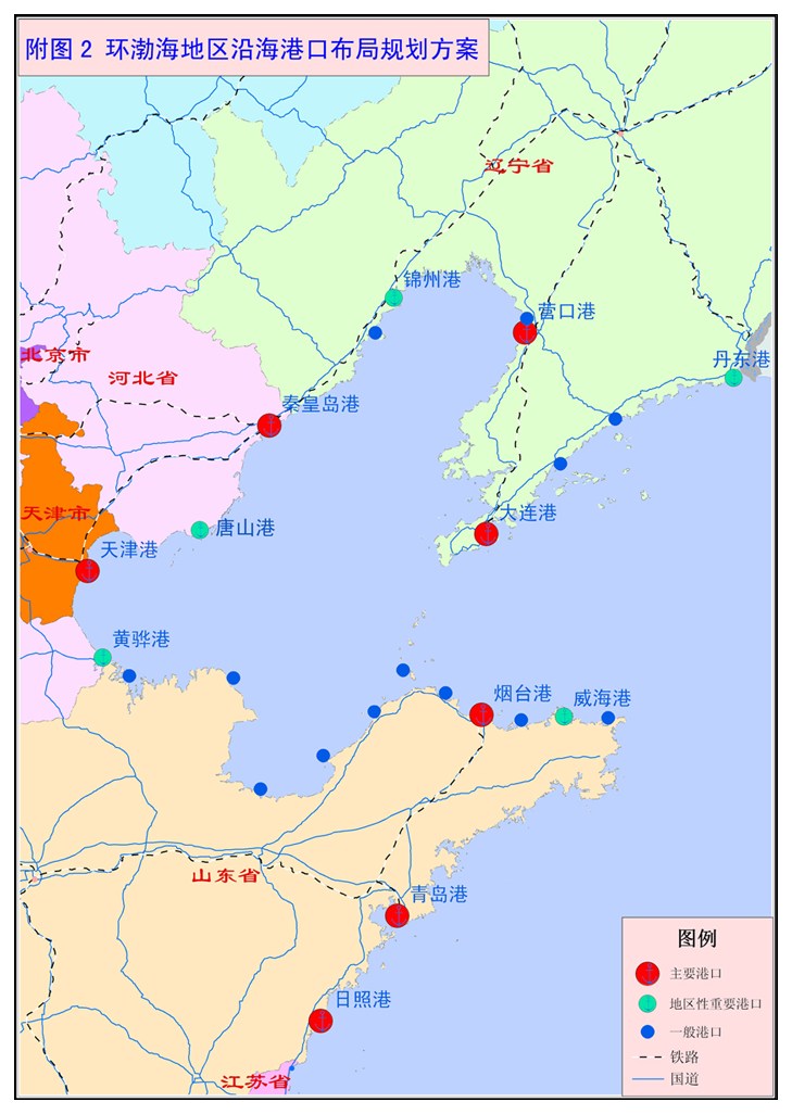 環渤海地區沿海港口布局規劃方案