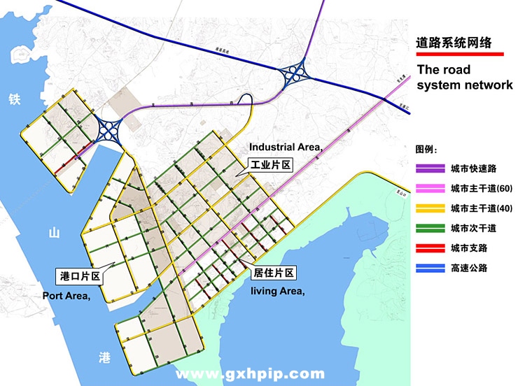 鐵山港東岸合浦產業園道路系統網路