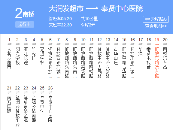 上海公交南橋2路