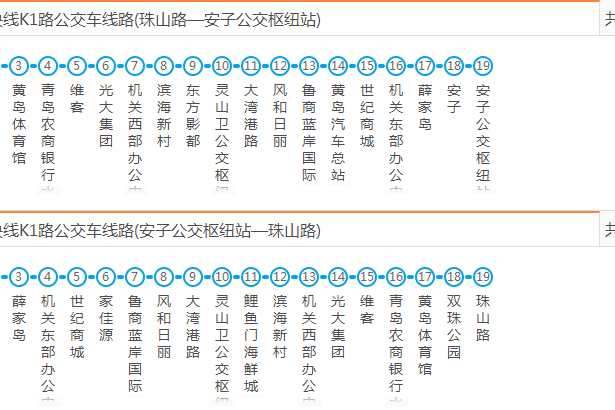 青島公交青島新區快線K1路