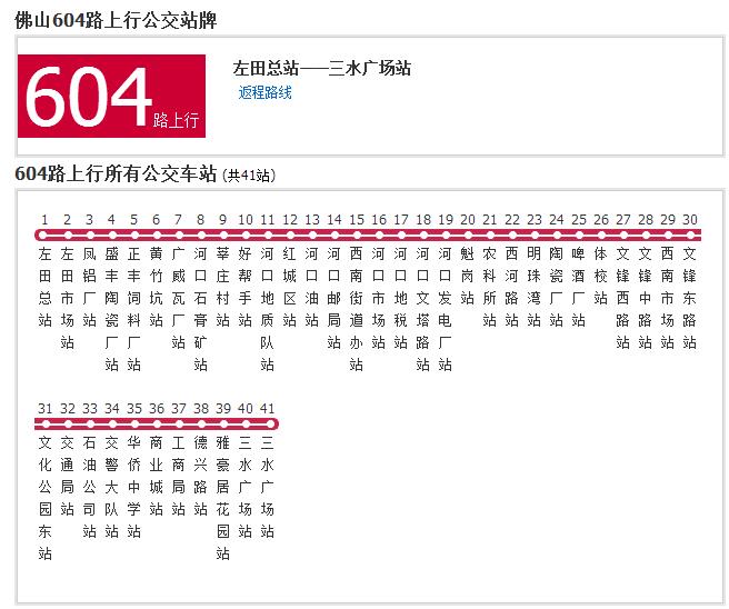 佛山公交604路