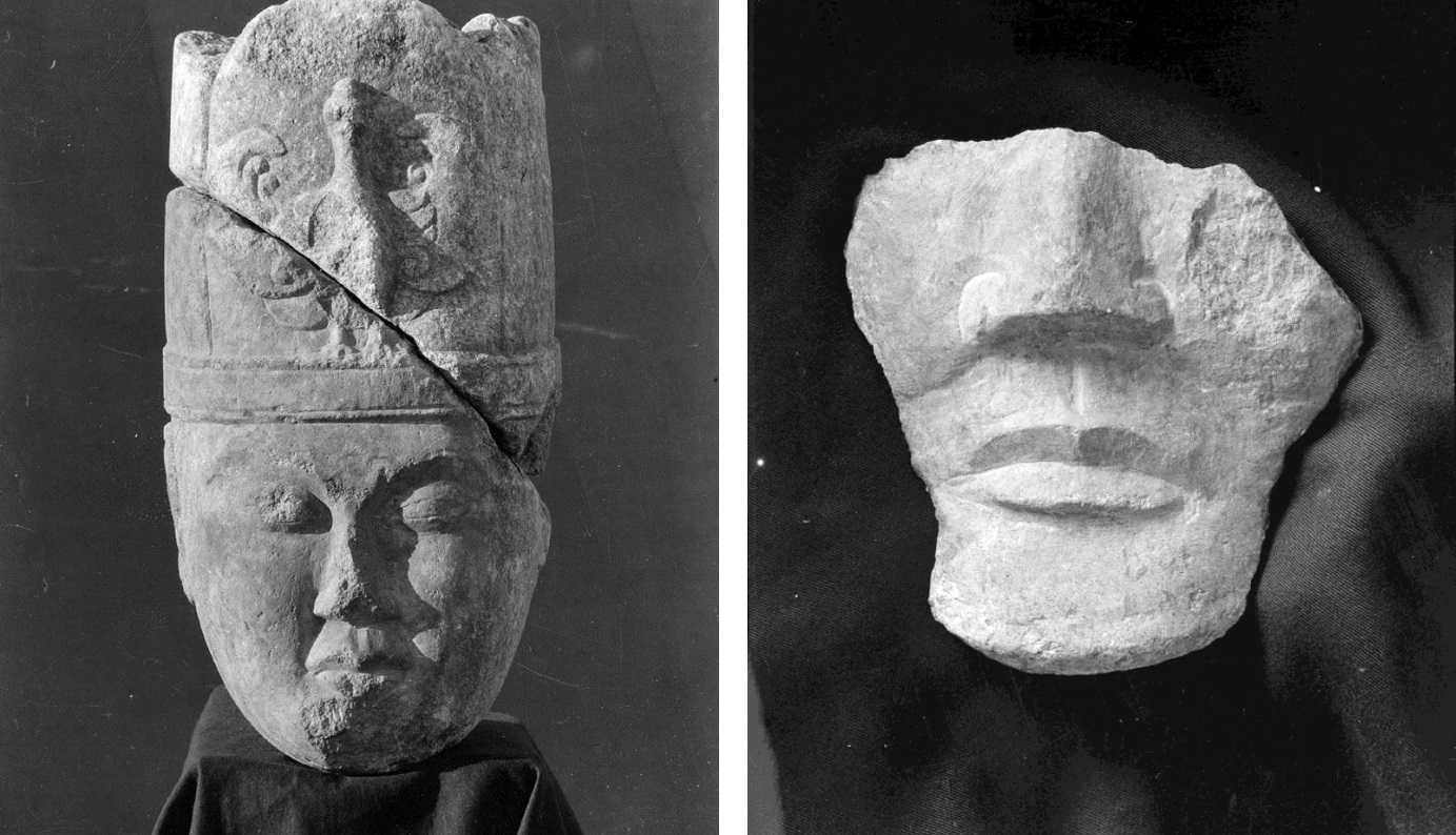 古突厥人相貌，闕特勤與他妻子的頭像與殘片,為典型的蒙古人種
