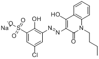 3-[（1-丁基-1,2-二氫-4-羥基-2-氧代-3-喹啉基）偶氮]-5-氯-2-羥基-苯磺酸單鈉鹽