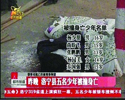 被撞身亡少年名單