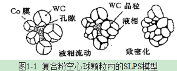 圖1-1 複合粉空心球顆粒內的SLPS模型