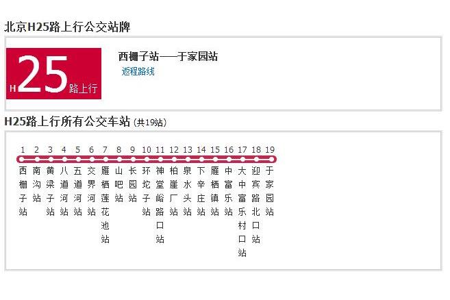 北京公交H25路