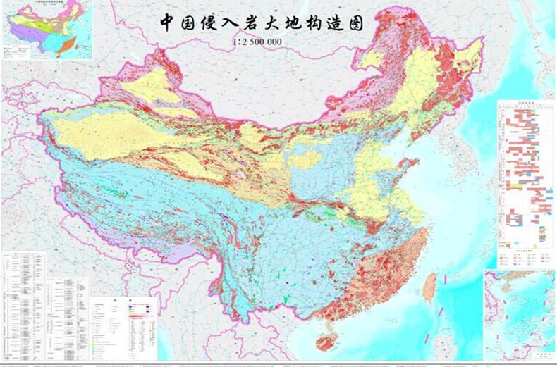 中國侵入岩大地構造圖（1:250萬）