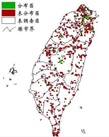 面天跳樹蛙分布圖