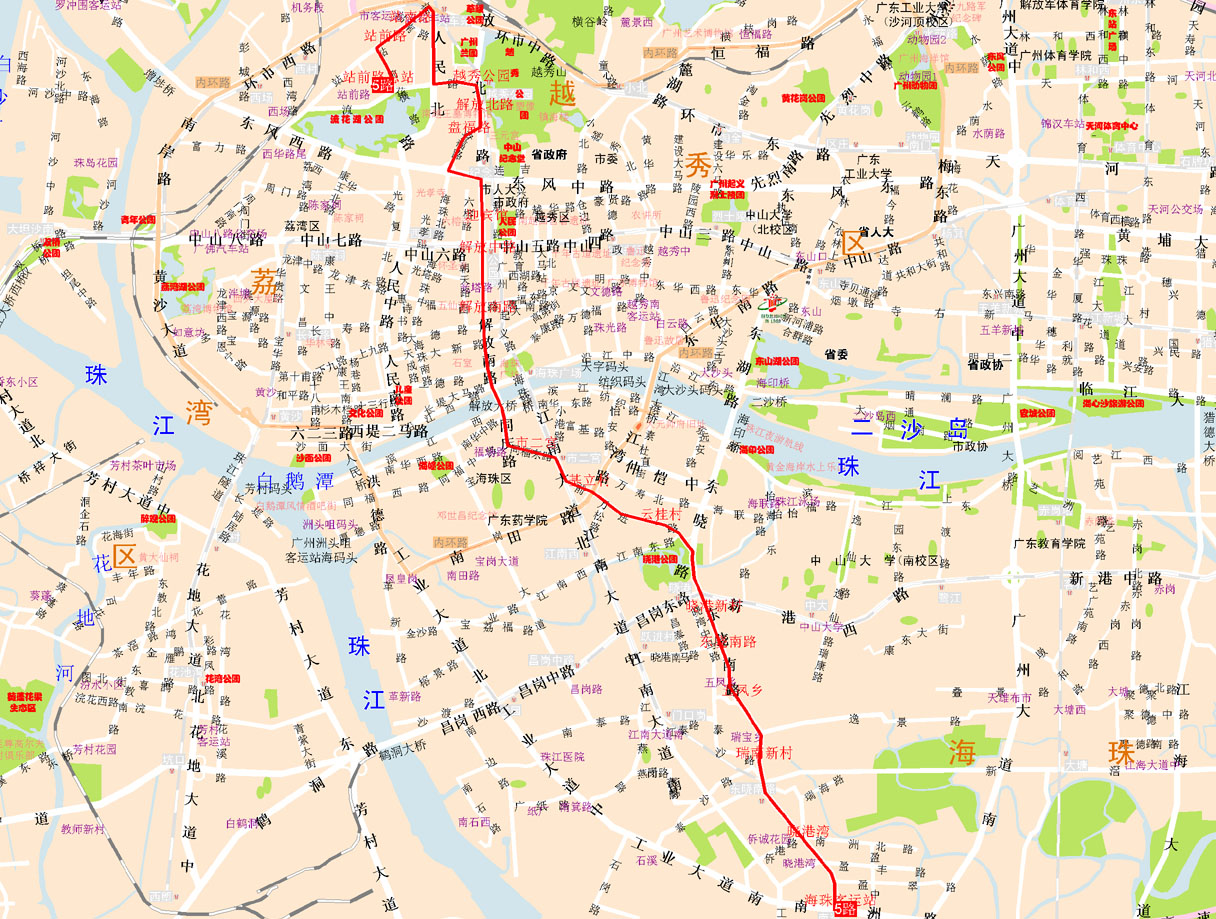 廣州公交5路線路圖