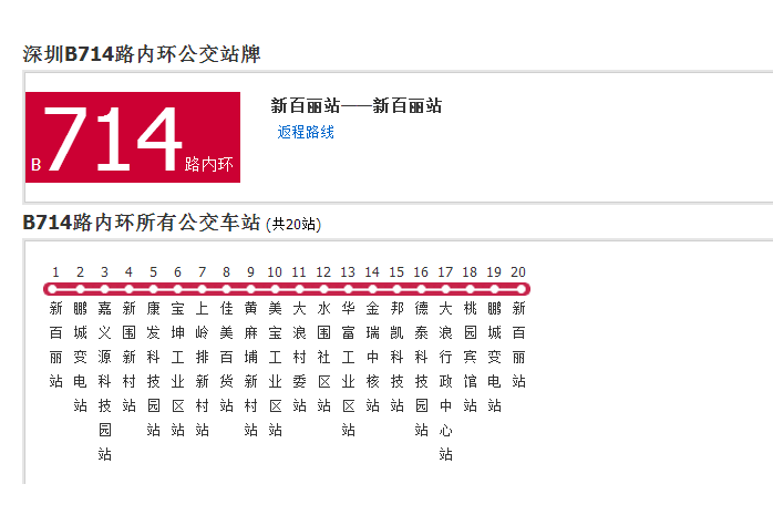 深圳公交B714路內環