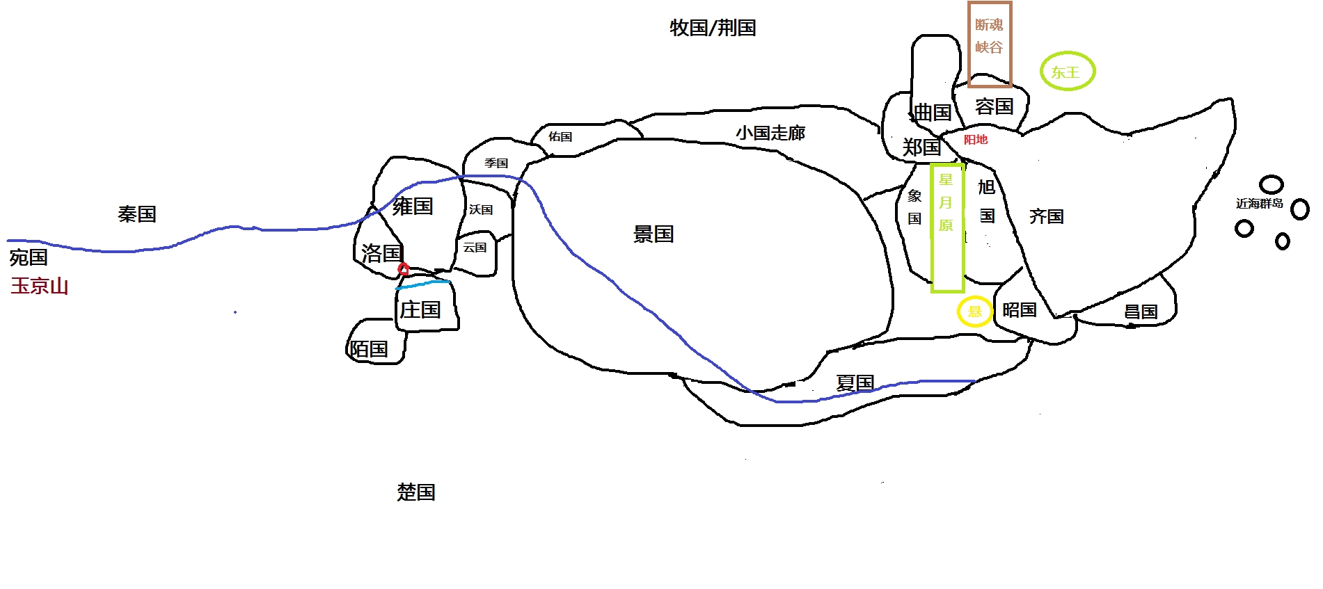 天下列國格局簡圖（第一版）