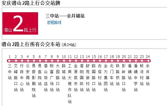 安慶潛山公交2路