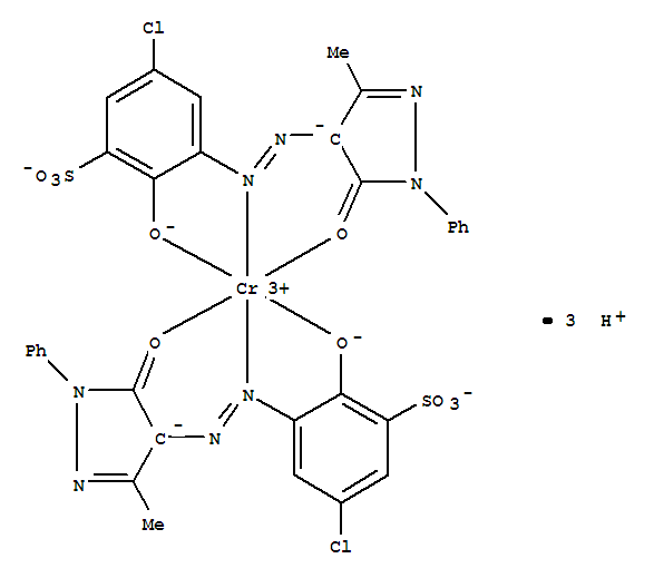 雙[5-氯-3-[（4,5-二氫-3-甲基-5-氧代-1-苯基-1H-吡唑-4-基）偶氮]-2-羥基苯磺酸三氫鉻酸鹽]