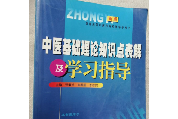 中醫基礎理論知識點表解及學習指導