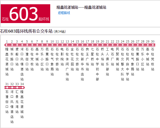 石柱公交603路環線