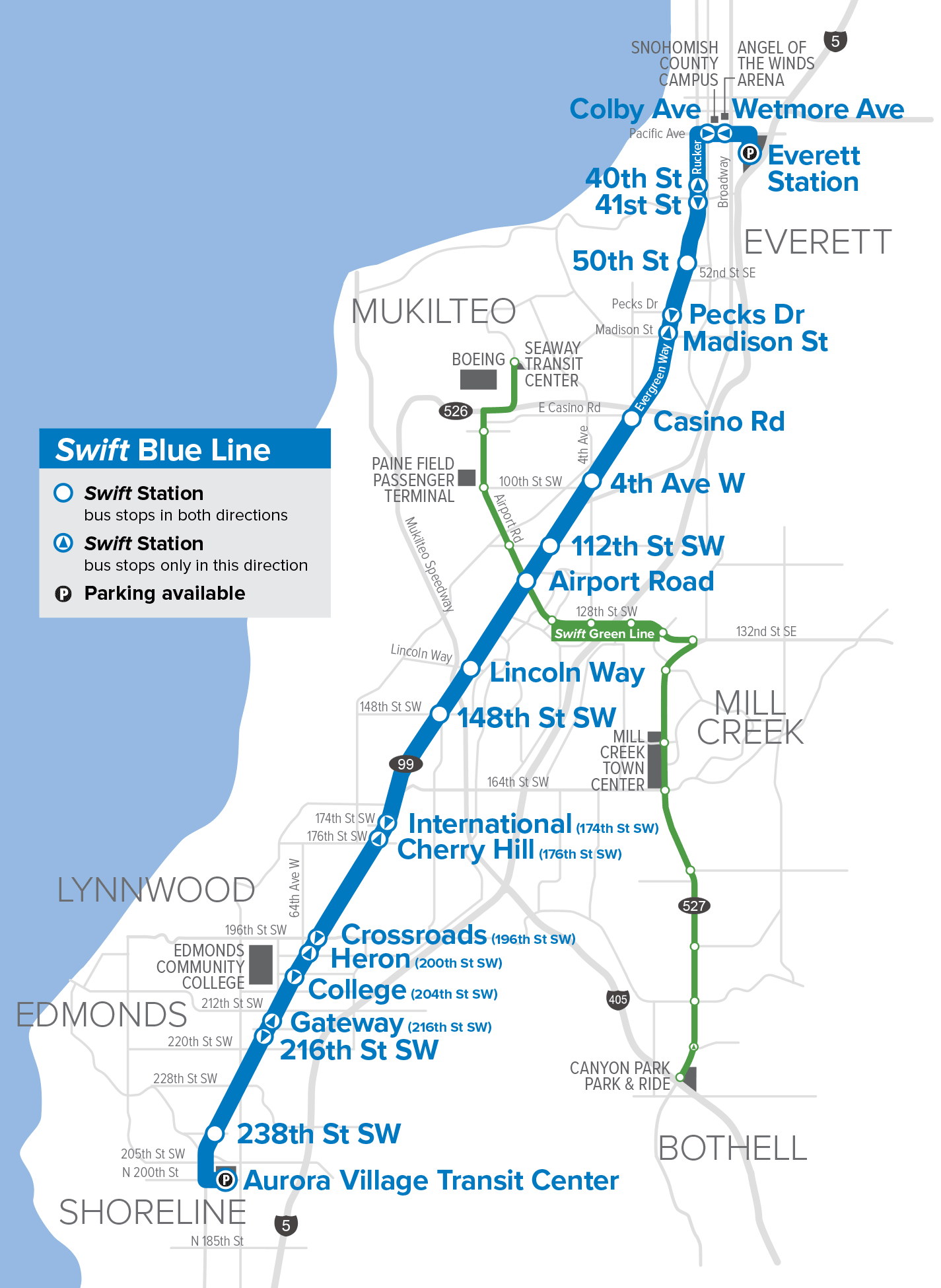 Swift藍線路線圖