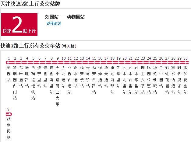 天津公交快速2路