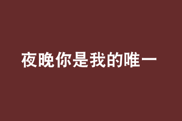 夜晚你是我的唯一