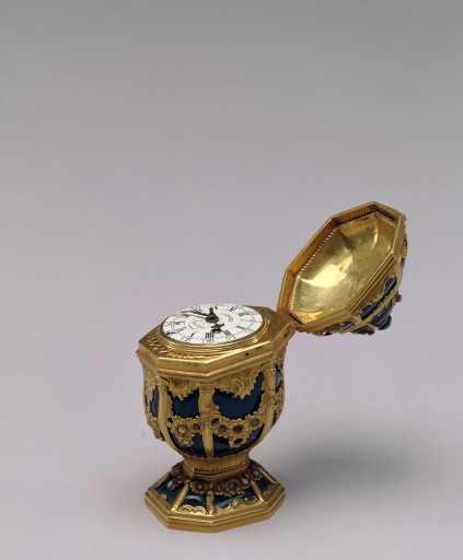 18世紀銅鍍金嵌珠石杯式表