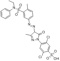 2,5-二氯-4-[4-[[3-[（乙基苯基氨基）磺醯基]-4-甲基苯基]偶氮]-4,5-二氫-3-甲基-5-氧-1H-吡唑-1-基]苯磺酸