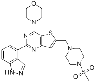 2-（1H-吲唑-4-基）-6-[[4-（甲基磺醯基）-1-哌嗪基]甲基]-4-（4-嗎啉基）噻吩並[3,2-D]嘧啶