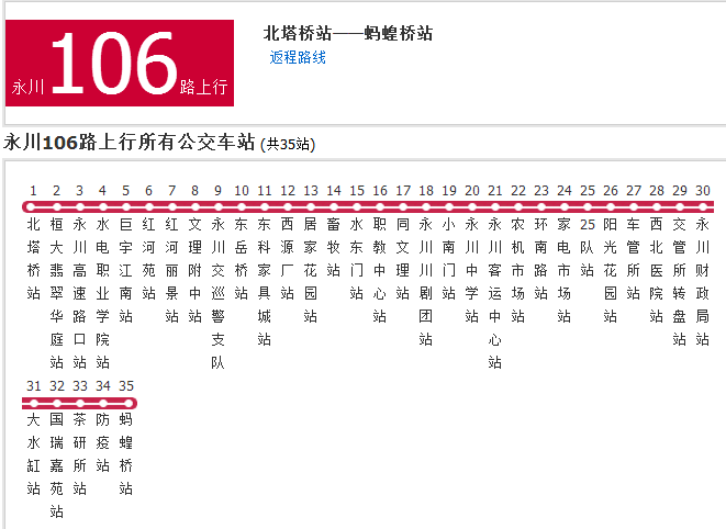 永川公交106路