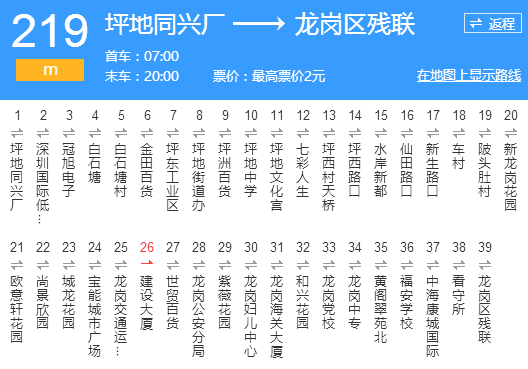 深圳公交M219路