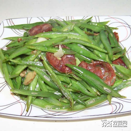 四季豆炒香腸