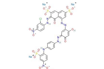 3-[（2-氯-4-硝基苯基）偶氮]-5-[[2,4-二羥基-5-[[4-[（4-硝基-2-磺苯基）氨基]苯基]偶氮]苯基]偶氮]-4-羥基-2,
