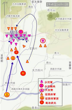 大保原合戰中南軍的進攻方向