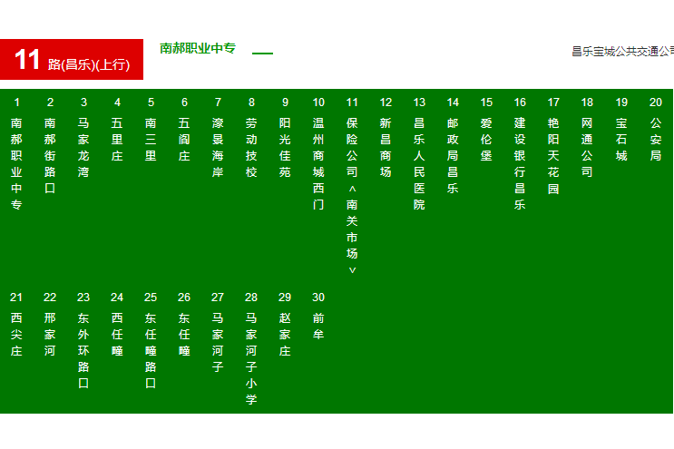 昌樂公交11路