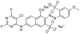 7-[（5-氯-2,6-二氟嘧啶-4-基）氨基]-4-羥基-3-[（4-甲氧基-2-磺酸苯基）偶氮]萘-2-磺酸二鈉
