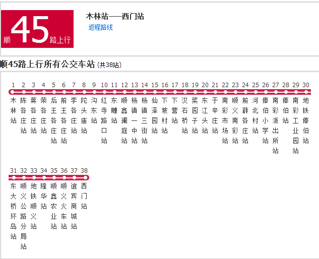 北京公交順45路