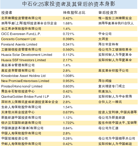 中石化混改項目