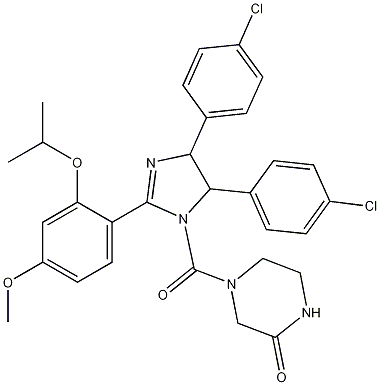 4-[[4,5-雙（4-氯苯基）-4,5-二氫-2-[4-甲氧基-2-（1-甲基乙氧基）苯基]-1H-咪唑-1-基]羰基]-2-哌嗪酮