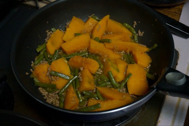 肉末豆角煮南瓜