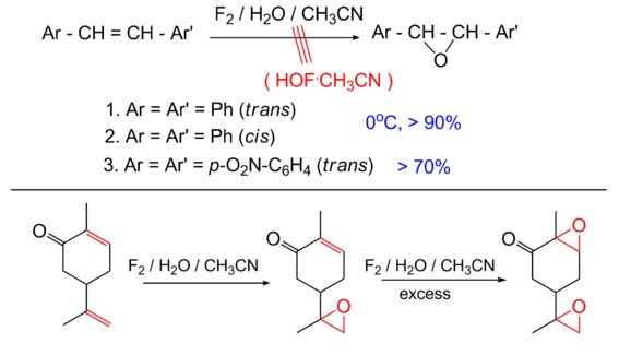次氟酸的烯烴環氧化