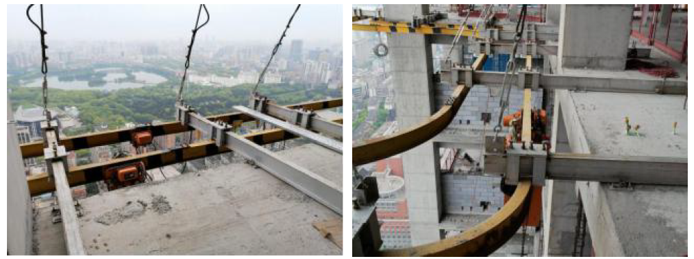 一種超高層幕牆安裝環形雙軌道吊裝施工工法