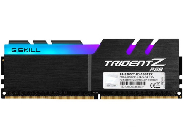 芝奇Trident Z RGB 16GB DDR4 3200(F4-3200C14D-16GTZR)