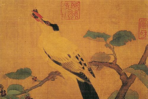 宋人畫桑枝黃鳥圖