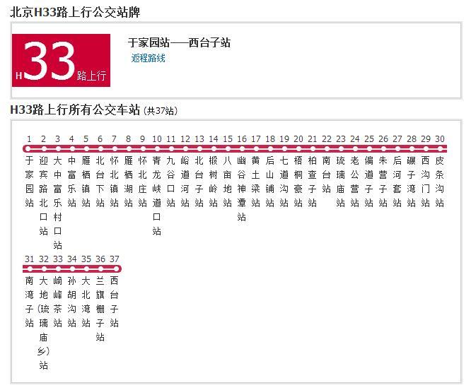 北京公交H33路