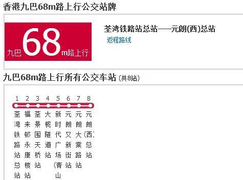 香港公交九巴68m路