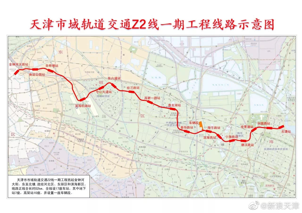 天津捷運Z2線一期工程示意圖