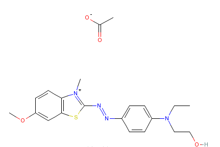 乙酸2-[[4-[乙基（2-羥乙基）氨基]苯基]偶氮]-6-甲氧基-3-甲基-苯並噻唑鎓鹽