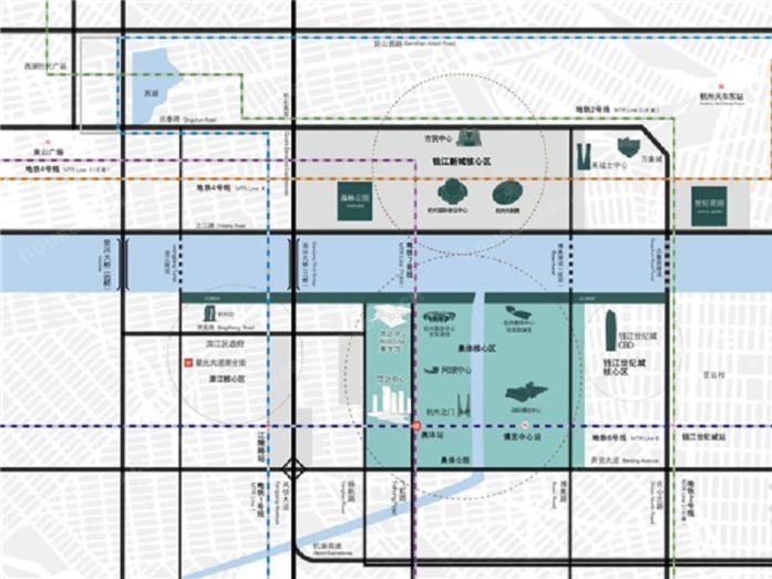 信達中心杭州壹號院交通區域圖