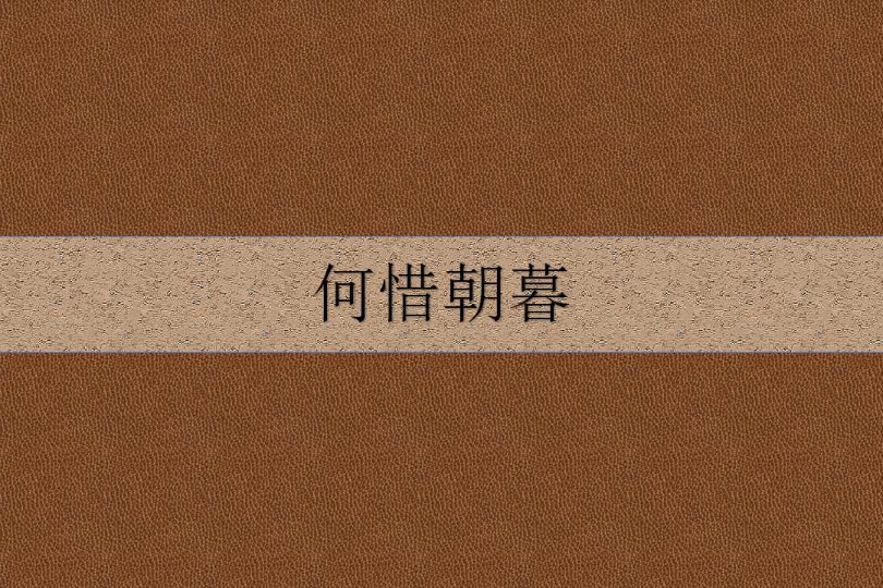 何惜朝暮