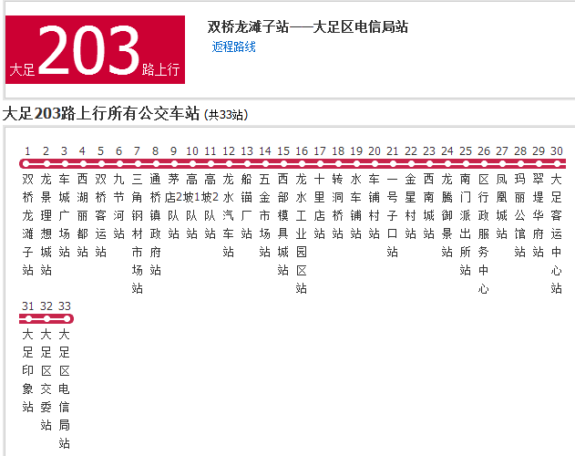 大足公交203路