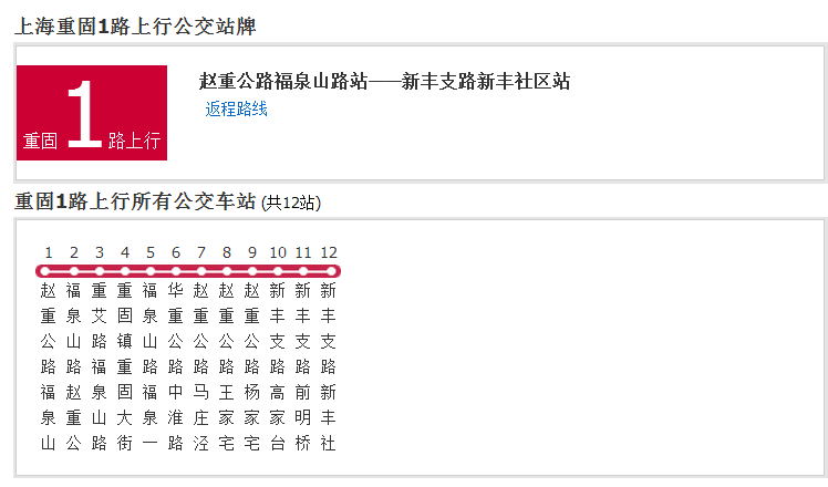 上海公交重固1路