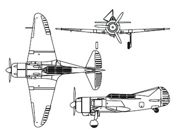 烏拉-7教練機三視圖