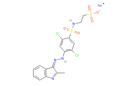 2-[[[2,5-二氯-4-[（2-甲基-1H-吲哚-3-基）偶氮]苯基]磺醯基]氨基]-乙磺酸單鈉鹽